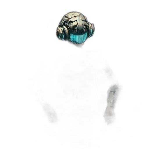 robot, mask, creature, staff transparent PNG cut-out