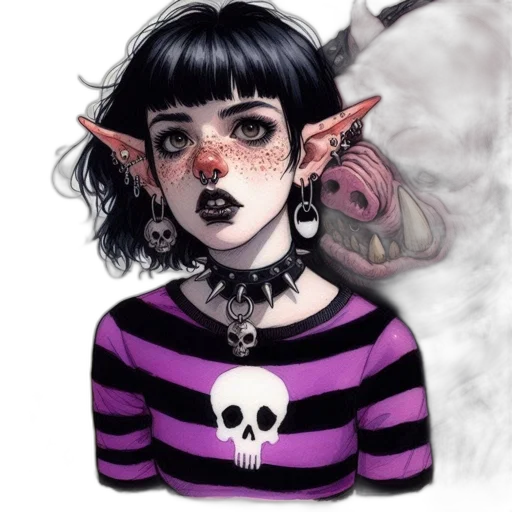 face, mask, creature, fantasy art transparent PNG cut-out