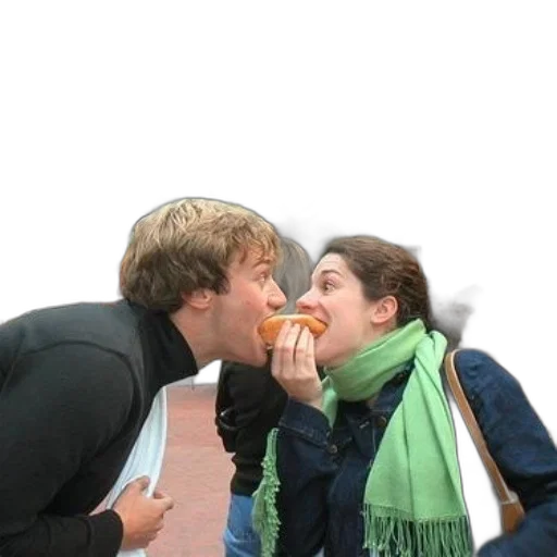 food, city street, man, woman transparent PNG cut-out