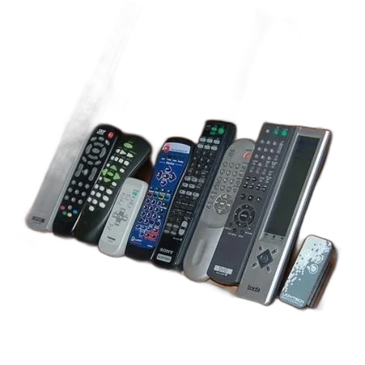 collection, remote, controls, including transparent PNG cut-out