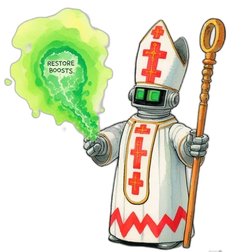 robot, staff, concept art, comic book art transparent PNG cut-out