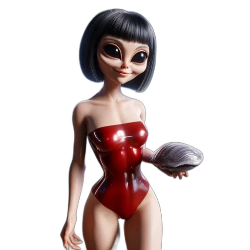 dress, robot, concept art, 3d render transparent PNG cut-out