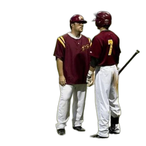 staff, two, baseball, players transparent PNG cut-out