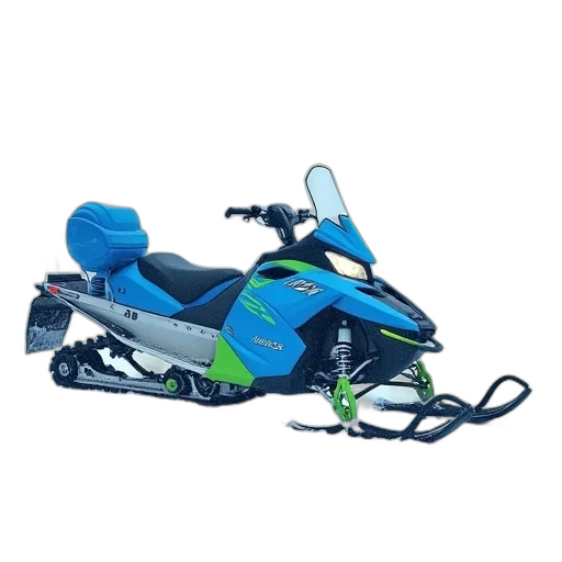 blue, green, snowmobile, backer transparent PNG cut-out