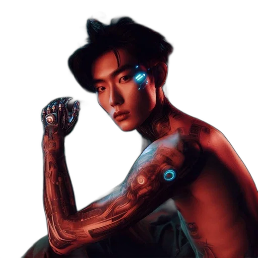 robot, cyberpunk, concept art, comic book art transparent PNG cut-out