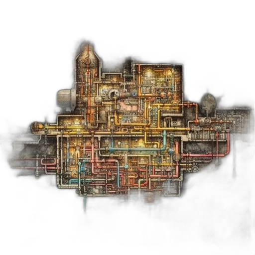 building, concept art, pixel art, cyberpunk transparent PNG cut-out
