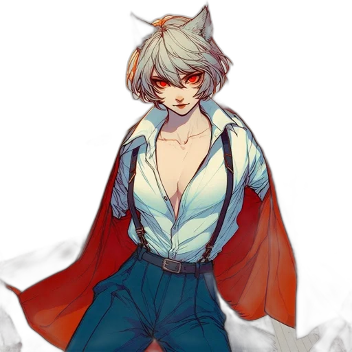 jacket, dress, staff, pixel art transparent PNG cut-out