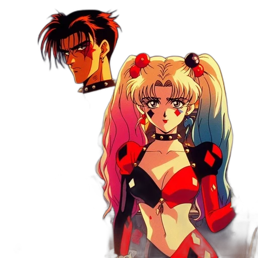 anime, concept art, vaporwave, pixel art transparent PNG cut-out