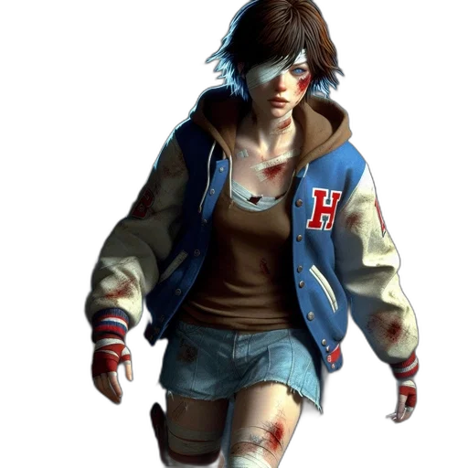 jacket, weapon, concept art, 3d render transparent PNG cut-out