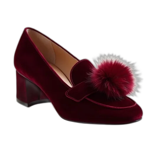 shoes, maroon, velvet, loaf transparent PNG cut-out