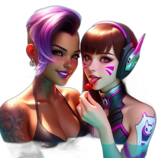 fantasy art, concept art, cyberpunk, photorealistic transparent PNG cut-out
