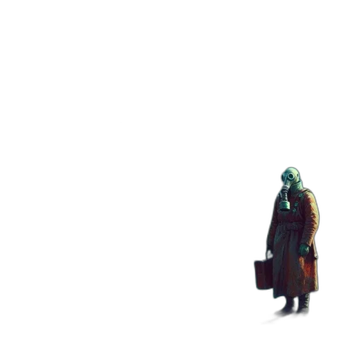 robot, creature, mask, jacket transparent PNG cut-out