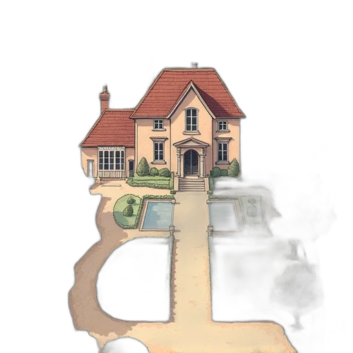 building, concept art, watercolor, 3d render transparent PNG cut-out