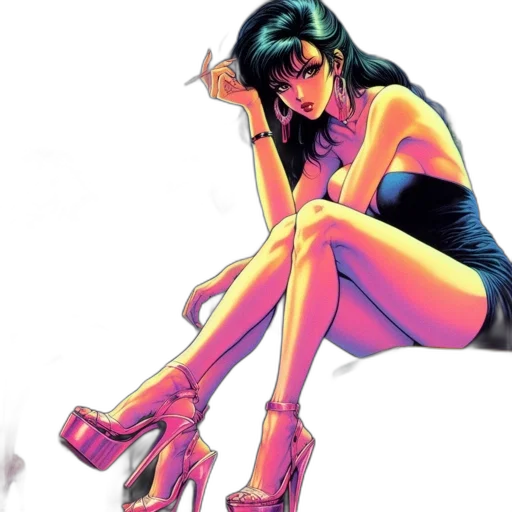 shoes, comic book art, concept art, cyberpunk transparent PNG cut-out
