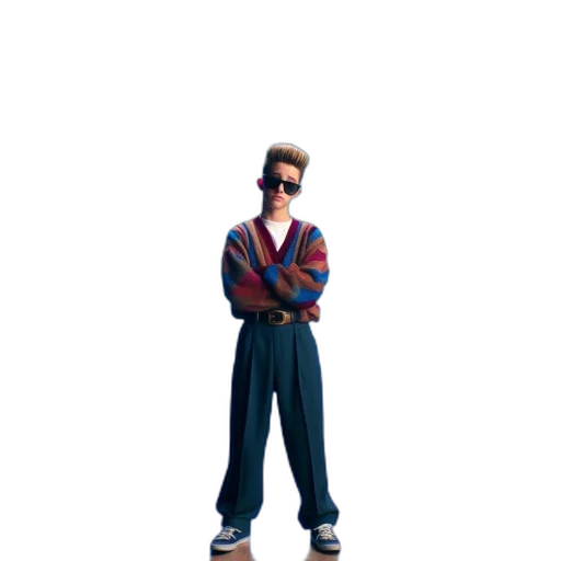 jacket, shoes, staff, 3d render transparent PNG cut-out