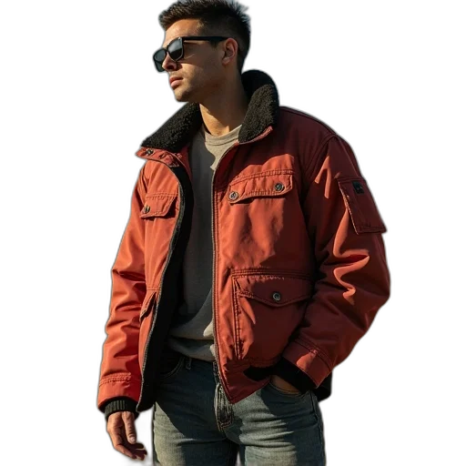 jacket, staff, 3d render, photorealistic transparent PNG cut-out