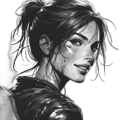 face, jacket, comic book art, photorealistic transparent PNG cut-out