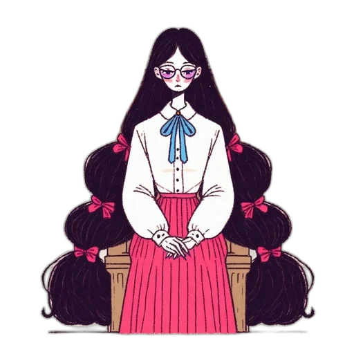 dress, staff, hair, crown transparent PNG cut-out