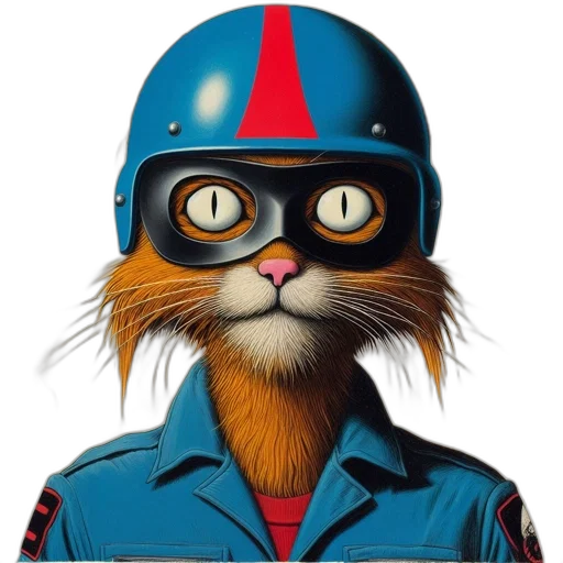 animal, staff, mask, comic book art transparent PNG cut-out
