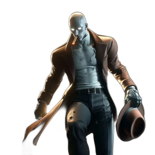 jacket, mask, weapon, staff transparent PNG cut-out