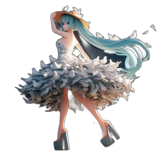 dress, weapon, staff, creature transparent PNG cut-out