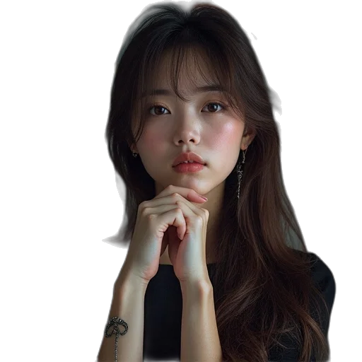 face, jewelry, dress, photorealistic transparent PNG cut-out