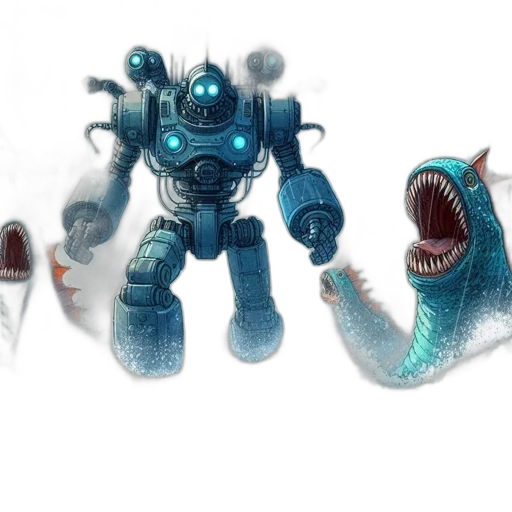 robot, creature, weapon, concept art transparent PNG cut-out