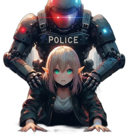robot, weapon, face, creature transparent PNG cut-out