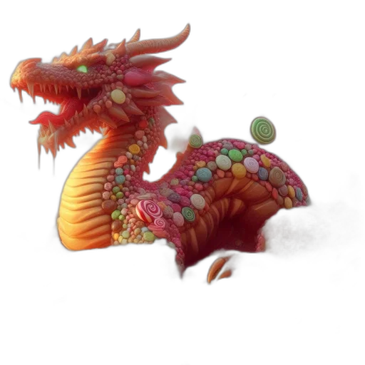 dragon, creature, staff, 3d render transparent PNG cut-out