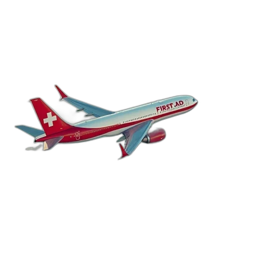 3d render, photorealistic, airplane, first transparent PNG cut-out