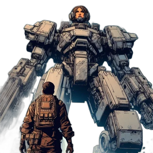 robot, weapon, concept art, comic book art transparent PNG cut-out