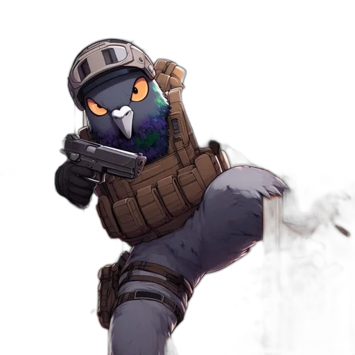 weapon, robot, staff, jacket transparent PNG cut-out