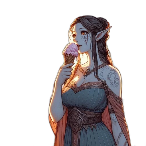 dress, concept art, fantasy art, comic book art transparent PNG cut-out