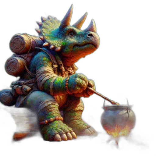 dragon, creature, staff, animal transparent PNG cut-out