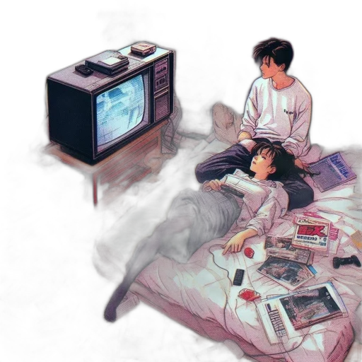 furniture, robot, vaporwave, concept art transparent PNG cut-out