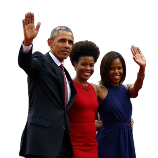 staff, obama, family, waves transparent PNG cut-out