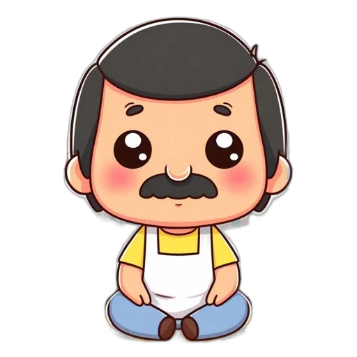 staff, face, cartoon, pixel art transparent PNG cut-out