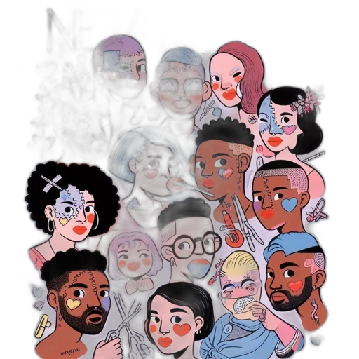 face, mask, cartoon, concept art transparent PNG cut-out