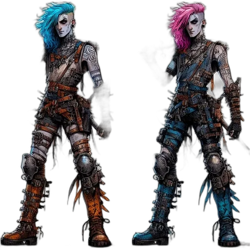 concept art, cyberpunk, fantasy art, 3d render transparent PNG cut-out