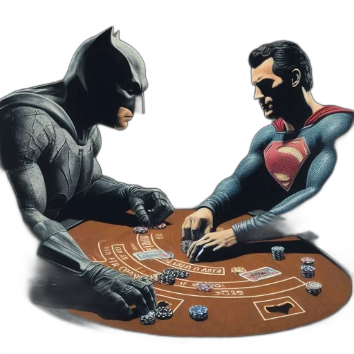 comic book art, concept art, batman, superman transparent PNG cut-out