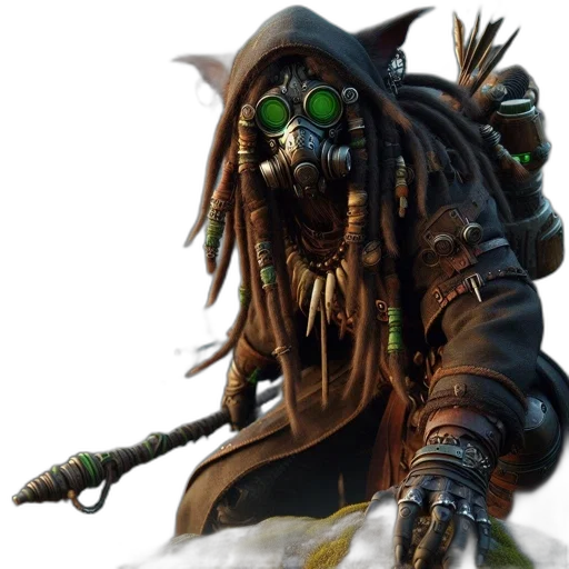 staff, creature, mask, weapon transparent PNG cut-out