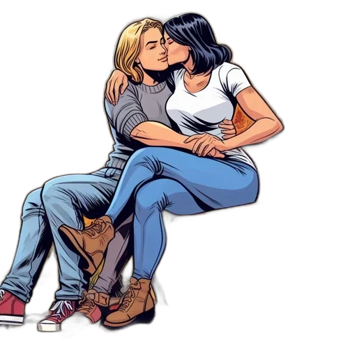 comic book art, concept art, cartoon, neon lights transparent PNG cut-out