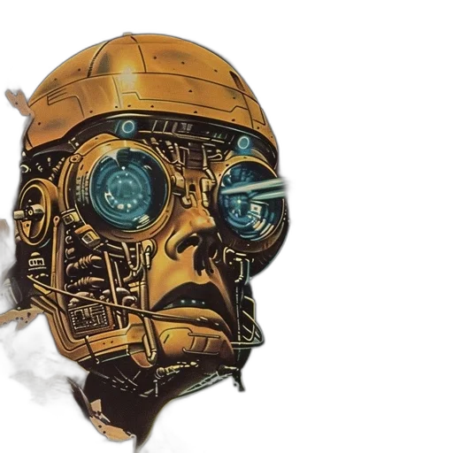 mask, robot, face, cyberpunk transparent PNG cut-out