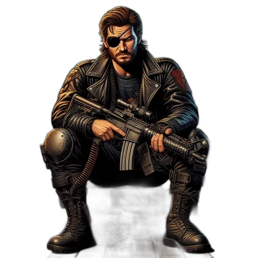 weapon, jacket, concept art, comic book art transparent PNG cut-out
