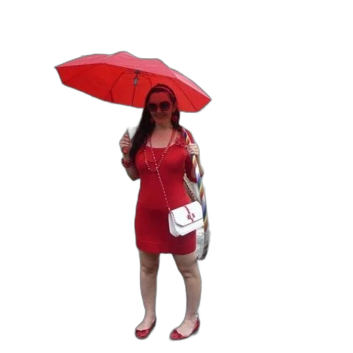 umbrella, dress, hat, staff transparent PNG cut-out