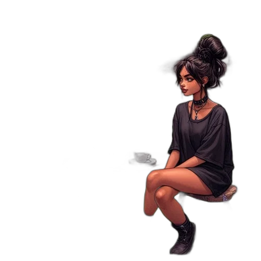 dress, umbrella, hat, staff transparent PNG cut-out