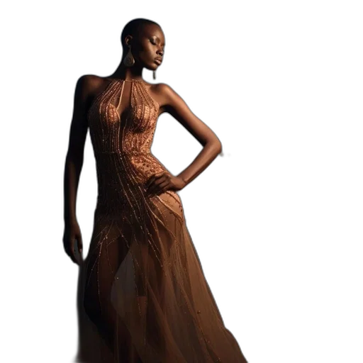 dress, jewelry, concept art, 3d render transparent PNG cut-out