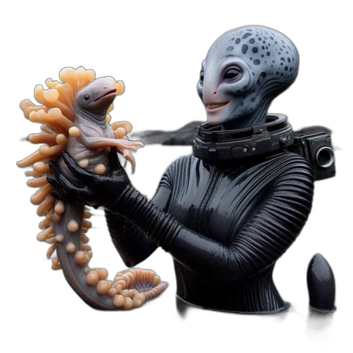 creature, robot, concept art, 3d render transparent PNG cut-out