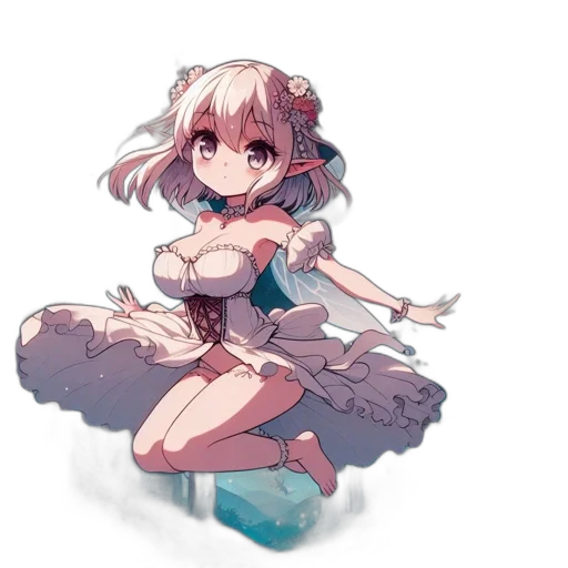 dress, robot, staff, dragon transparent PNG cut-out