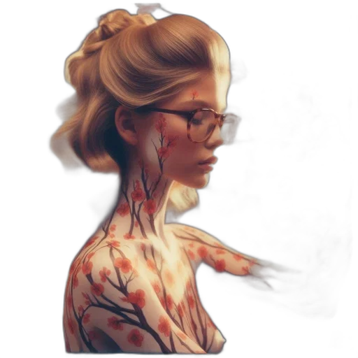 dress, face, hair, staff transparent PNG cut-out